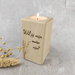 Theelichthouder hout - Wil jij mijn meter zijn