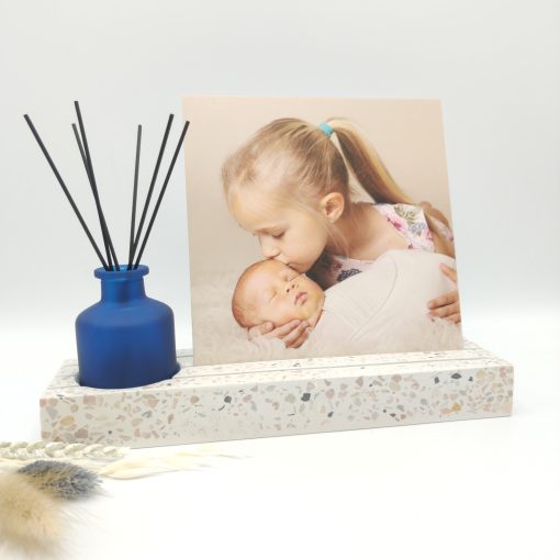 Terrazzo memory shelf met parfum - Blauw