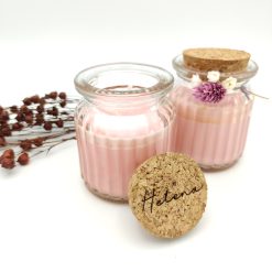 Geurkaarsje met gravure - rose