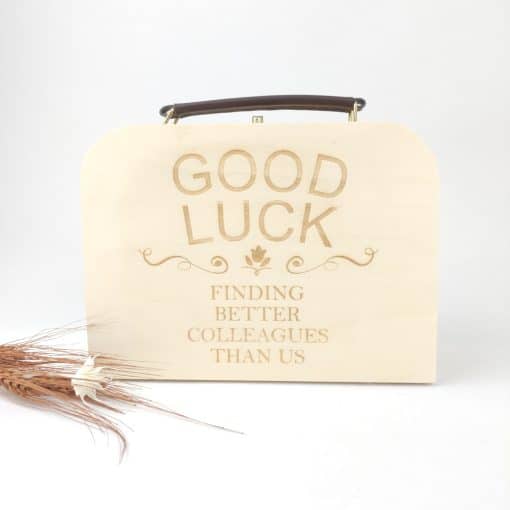 Houten koffertje - Good luck