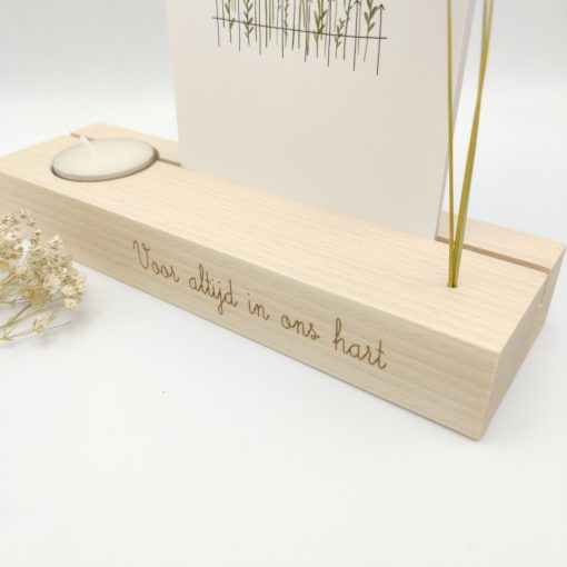 Memory shelf met theelichtje - Natural