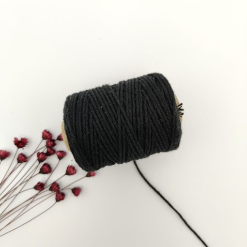 Cotton cord 1.5 mm - zwart