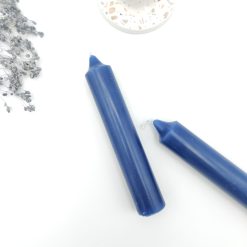Dinerkaarsje marineblauw - 12 x 2,1 cm