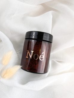 Frej Rond potje amber met schroefdeksel zwart – 80 ml