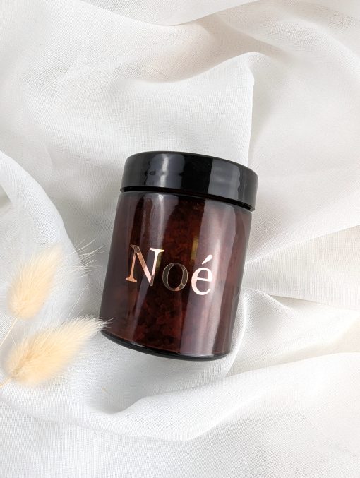 Frej Rond potje amber met schroefdeksel zwart – 80 ml