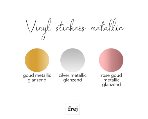 Frej - kleuren vinyl stickers metallic glanzend