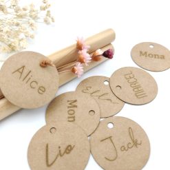Label kraft rond met gravure - 30 mm 00004