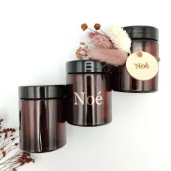 Rond potje amber met schroefdeksel zwart – 80 ml