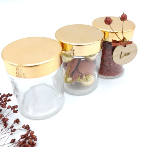 Rond potje transparant met schroefdeksel goud - 80 ml 00002