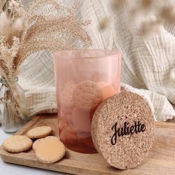 Bokaal met deksel in kurk - magnolia - 700 ml (inclusief gravure)