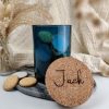 Bokaal met deksel in kurk - silver blue - 700 ml (inclusief gravure)