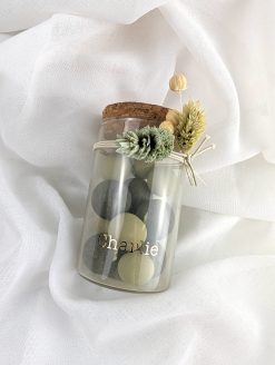 Frej Glazen potje met kurk - cotton - 8,4 x 5 cm