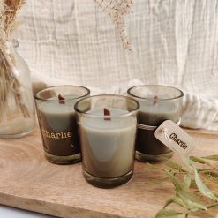 Geurkaarsje met houten wiek - wild cotton