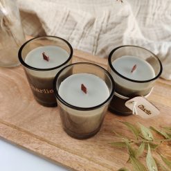Geurkaarsje met houten wiek - wild cotton