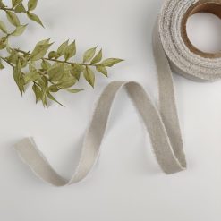 Lint katoen (per meter) - 15 mm - grijs