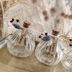 Luxe flesje geribbeld met kurk - 230 ml