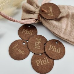 Label cognac rond met gravure - 30 mm