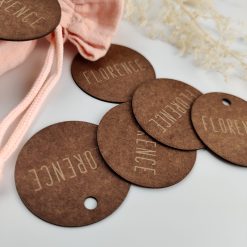 Label cognac rond met gravure - 40 mm