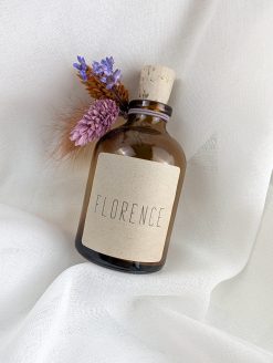 Frej Amberkleurig glazen flesje met kurk - 50 ml