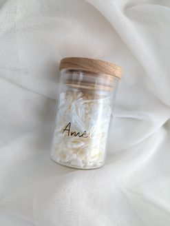 Frej Glazen potje met houten deksel