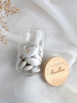 Frej Glazen potje met houten deksel - inclusief gravure