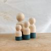 Houten poppetje mannelijk - Zeegrijs