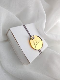 Frej Label goud spiegelacryl rond met gravure - 30 mm - 10 stuks
