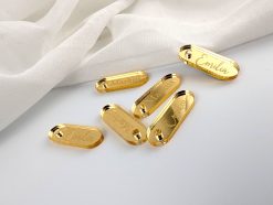 Frej Mini label goud spiegelacryl met gravure - 30 x 10 mm - 10 stuks