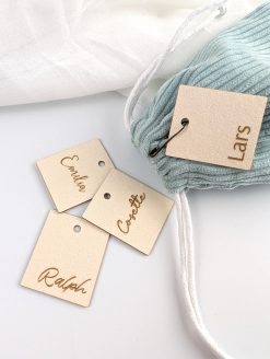 Label ecru met gravure – 35 x 30 mm – 10 stuks