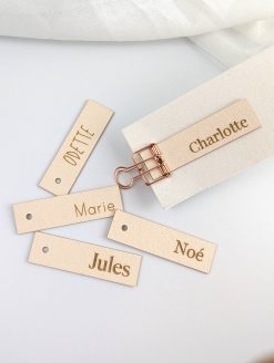 Label ecru met gravure – 60 x 16 mm – 10 stuks