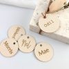 Label ecru rond met gravure – 30 mm – 10 stuks
