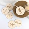 Label ecru rond met gravure – 40 mm – 10 stuks
